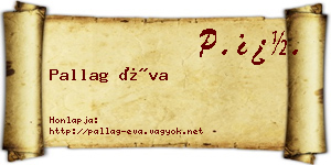 Pallag Éva névjegykártya