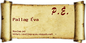 Pallag Éva névjegykártya
